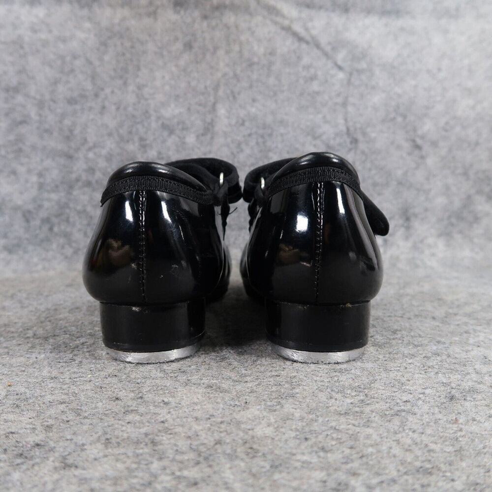 Tap Shoes Girls 12.5 Mary Jane Dance Black Patent Adjustable Strap Classic Kids - Picture 7 of 15